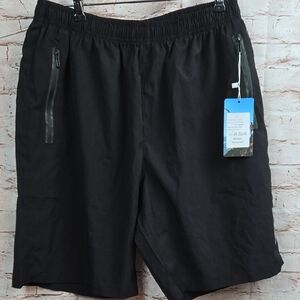 Source Unknown Black Athletic Shorts Elastic Waistband